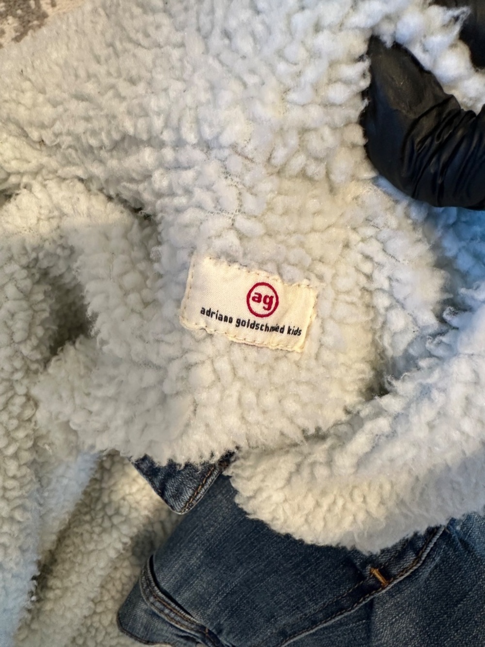 AG Kids Sherpa Jacket 🤍 Denim Trucker Cozy Winter Style - Picture 5 of 6